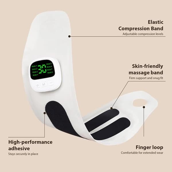 Håndledsmassageapparat med EMS-massagefunktion, 8 tilstande og 30 intensitetsniveauer, beige