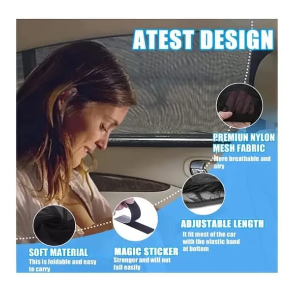 Bilsolskydd för bebisar - Ej specificerat - 2 delar - UV-skydd - Elastiskt - Lätt att installera