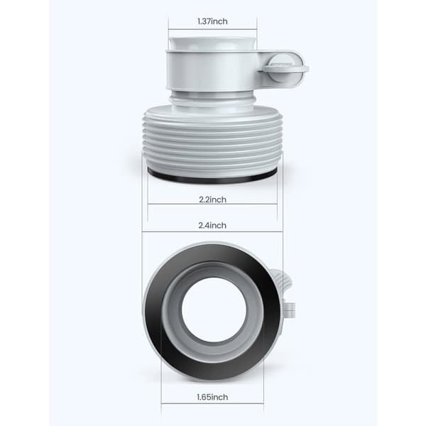 Typ B slangadapter för pumpar, 2-pack, poolslangadapter för 1,5\" och 1,25\" kopplingar