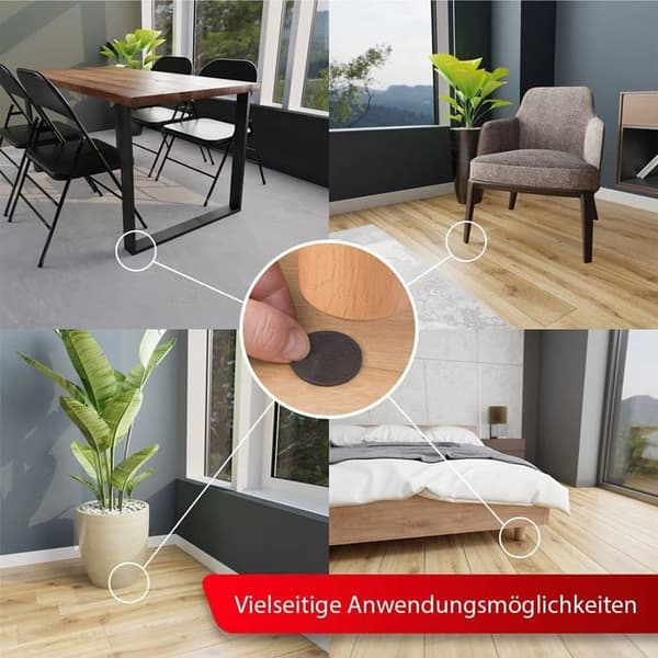 Gummimøbelbenpuder, lette selvklæbende møbelbeskyttere, runde, 22 mm diameter, 48 stk., sort