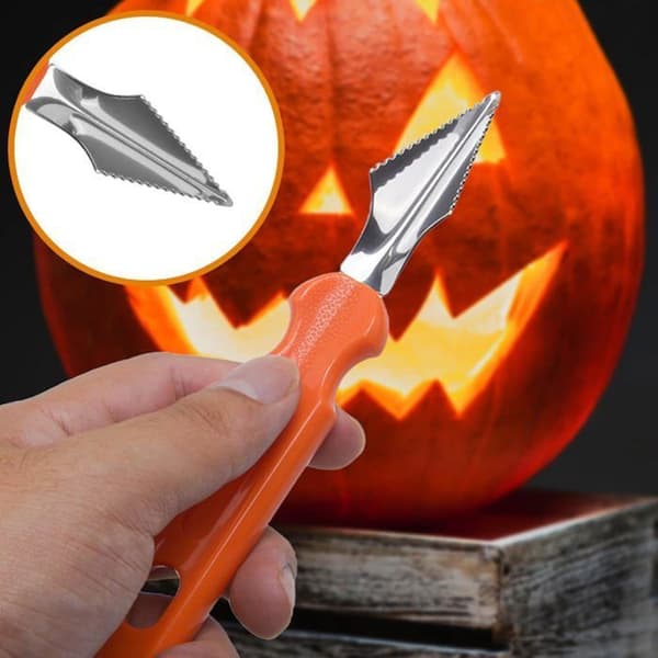 Halloween Græskarsæt, 12-dele Græskarudskæringssæt, DIY Robust Rustfrit Stål til Halloween Dekoration
