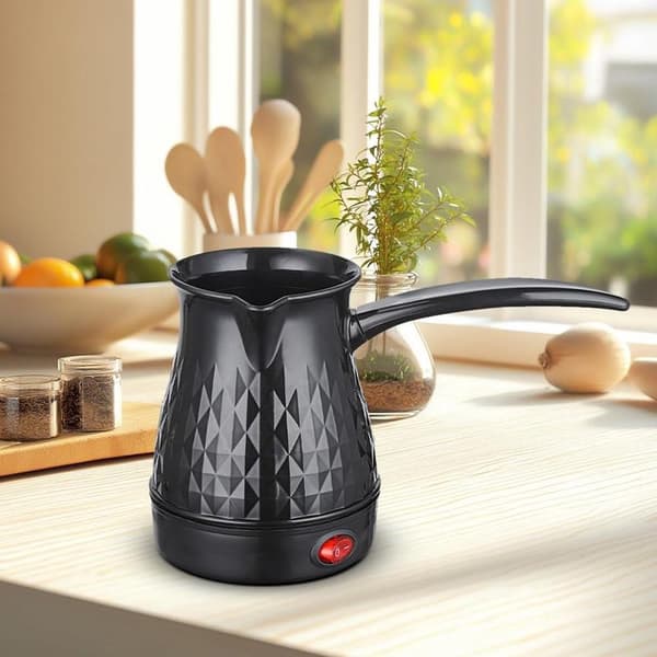 Elektrisk kaffebrygger espressomaskine 500 ml arabisk induktionsmaskine grydevarmer kedel tyrkisk kaffekande, sort, kaffe stilfuld sort