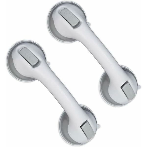 Sugkoppshandtag set om 2 - Grab Bar - Stöder upp till 25 kg - Vit/Grå
