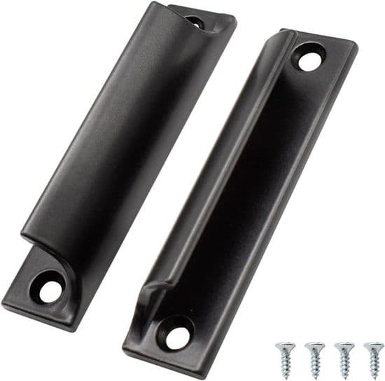 Aluminium skyvedørhåndtak - Svart - Ergonomisk - 9L x 2B cm