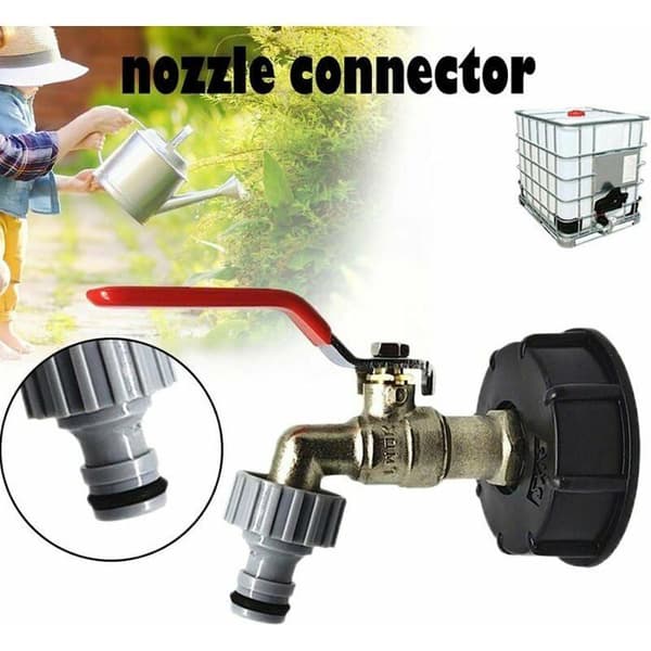 IBC 12 vandtankadapter, hane, 1000L tank, IBC tilbehør, sofabetræk