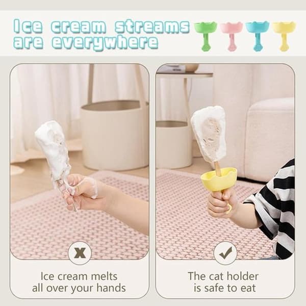 - Drip-free popsicle holder - 4 pieces - Reusable