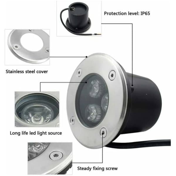 Infällda LED-spotlights, 4-pack - IP65 - 270 Lumen - Varmvit