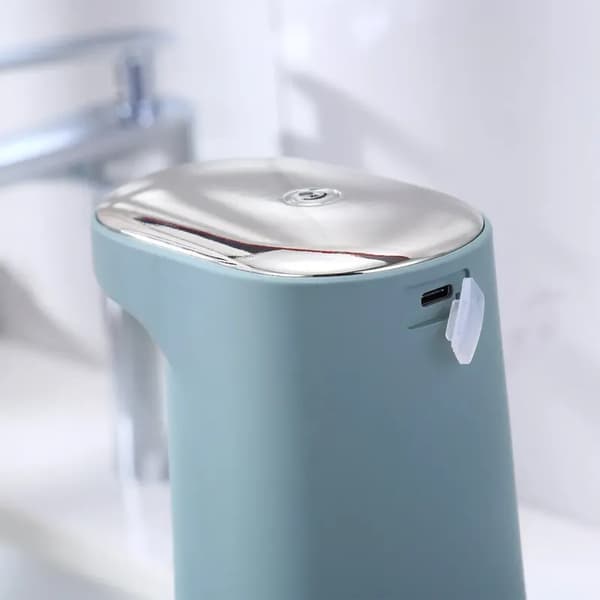 Automatisk sæbedispenser, 450 ml, USB, vandtæt, lysegrøn.