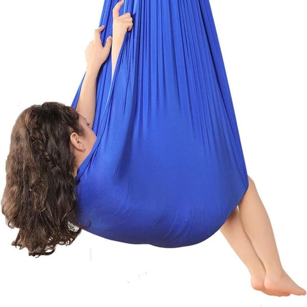 Sensorisk barnstol - med hårdvarutillbehör - Hängstol och yogagunga - inomhus/utomhus - 150 * 280 cm - Blå