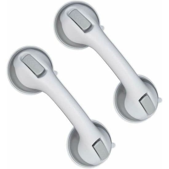 Sugkoppshandtag set om 2 - Grab Bar - Stöder upp till 25 kg - Vit/Grå