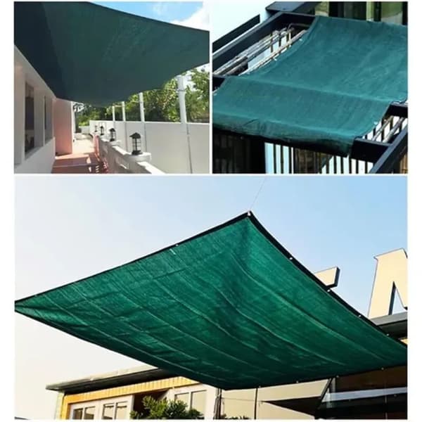 Högdensitets, mörkgrönt skuggnät, 2x10m, för uteplats/pool/camping