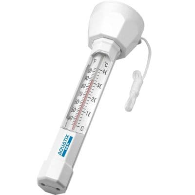 Stor flytande vattentermometer för pool med rep, stöttålig termometer för alla pooler