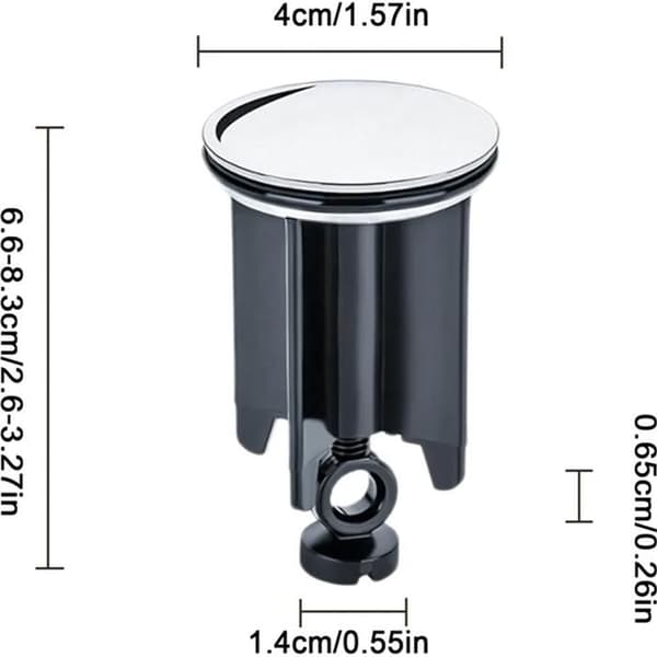 2-delt vaskeprop, vaskeafløbsprop, afløbsprop, vaskeprop, badekarprop Ø40mm