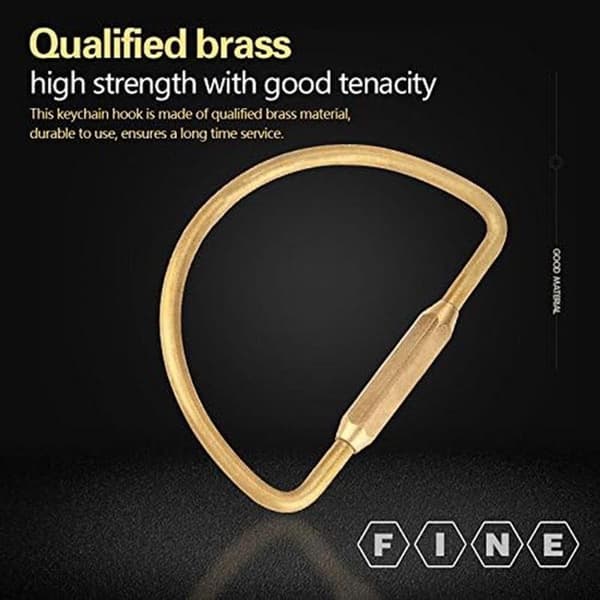 Durable Solid Brass Carabiner with 3-Shaped Brass Coupling, Multi-Color Keychain, Suitable for Hiking/Keys/Camping.