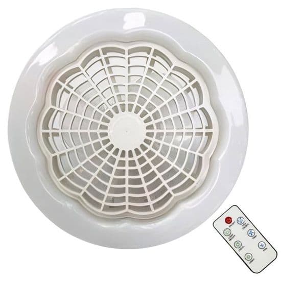 Loftventilator med fjernbetjening, Lys E27 loftventilator, 9,1 tommer fatningsventilator