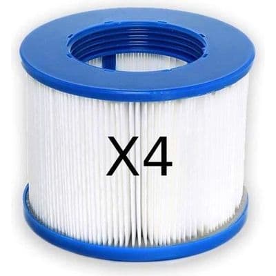 Påskruningsfilterpatron til oppustelige spabade - Pakke med 4 - 60 mm - Plastik