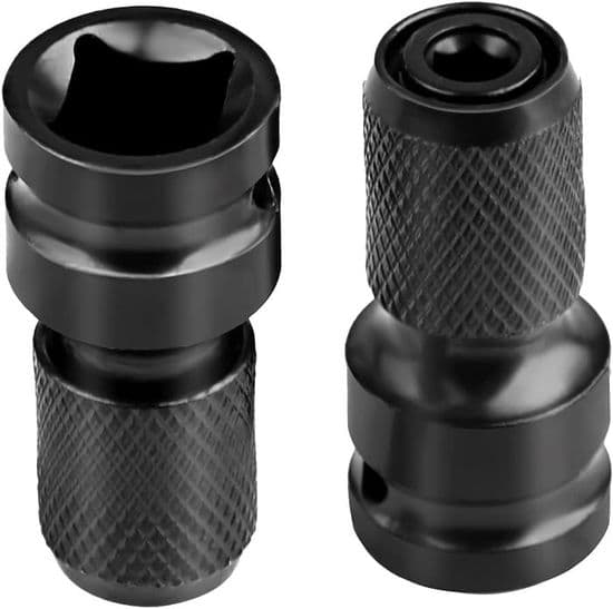 Slagnøgle Bit Adapter, 1/2\" Firkant til 1/4\" Sekskant Fatningsadaptere, 2 Stykker