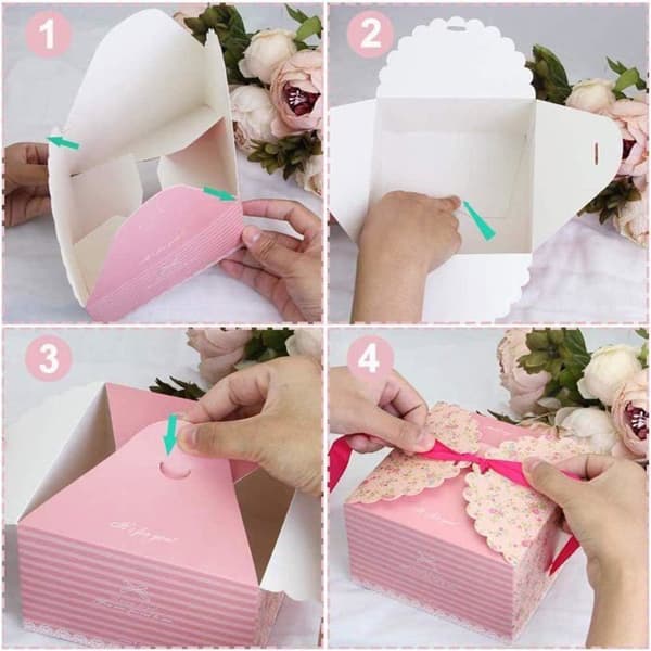 12 presentaskar, presentaskar för tårtbitar, bröllopstårta, cupcakes, muffins, bröllopspresenter, presentset