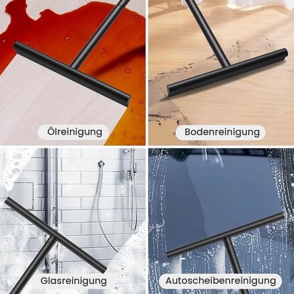 Justerbar dusjskrape - fjerner vannflekker og hår - 1 stk - 30-89 cm