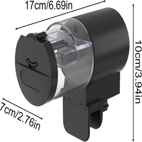 Automatisk foderautomat - 100 ml - Automatisk fiskefoderautomat - Fiskefoderdispenser med timer - Automatisk fiskefoderautomat - Akvariefoderautomat - Fugtsikker - Fisk