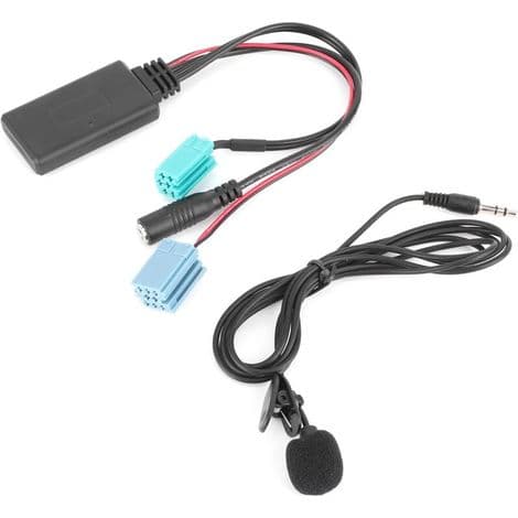 6-bens Bluetooth-lydkabel, AUX-IN stereo biladapter med mikrofon, egnet til Clio/Espace/Megane