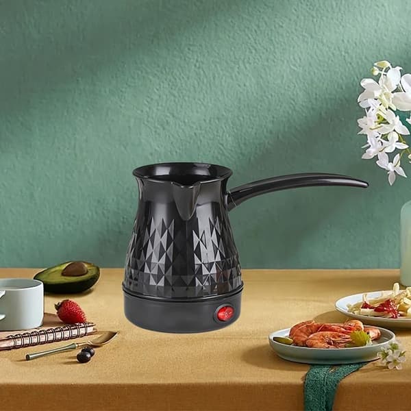 Elektrisk kaffebrygger espressomaskine 500 ml arabisk induktionsmaskine grydevarmer kedel tyrkisk kaffekande, sort, kaffe stilfuld sort