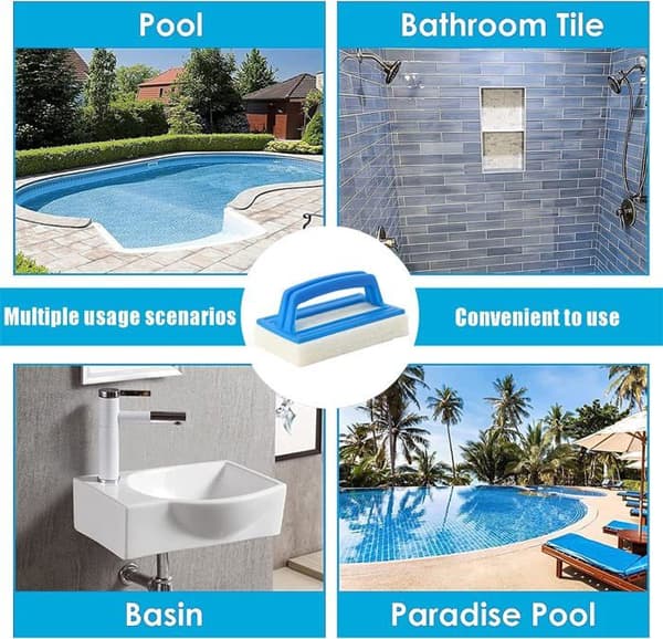 2-delt poolvandlinjerensebørste, svamp, multifunktionel poolforingsrenser (14,5*8,5 cm)