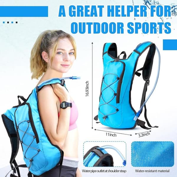Backpack - Travel Backpack - Outdoor Sports Backpack - Hydration Backpack - Hiking Backpack - with 2L Water Bladder - Sports Backpack - Breathable