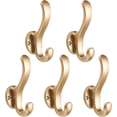 Väggmonterad klädkrok, handdukshängare, badrumskrok, 5-pack