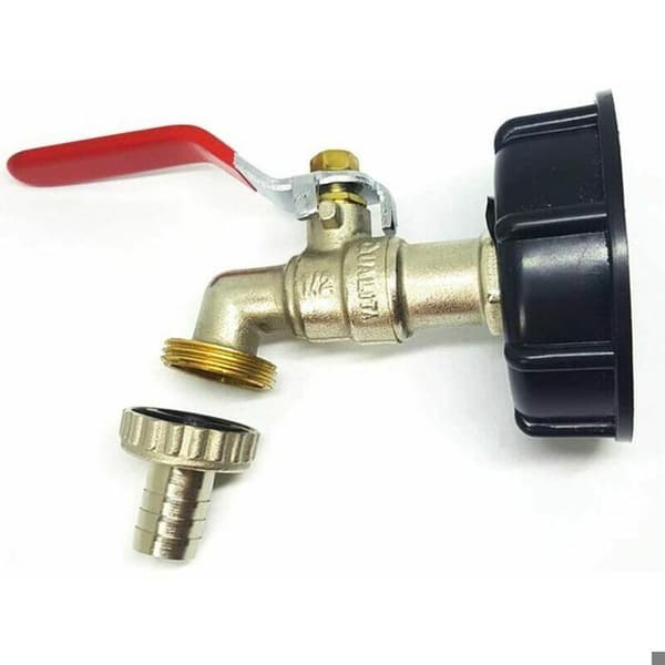 IBC Adapter S60X6 - Messinghane - 127 cm - Kompatibel med IBC-beholdere