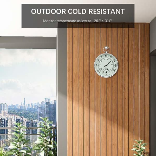 Inomhus- och utomhustermometer med inomhus- och utomhusfuktighetstermometer. Lufttemperatur för