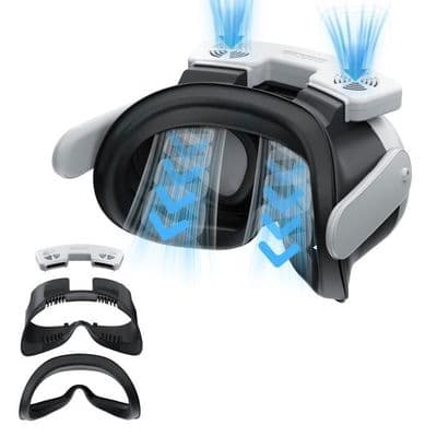 Meta Quest 3 VR-headset med kylmask och issilkessvamp