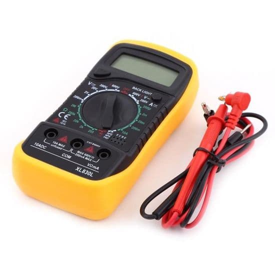 Digitalt Multimeter - CHE - Sort og Gul - 600V - 10A - Baggrundsbelysning