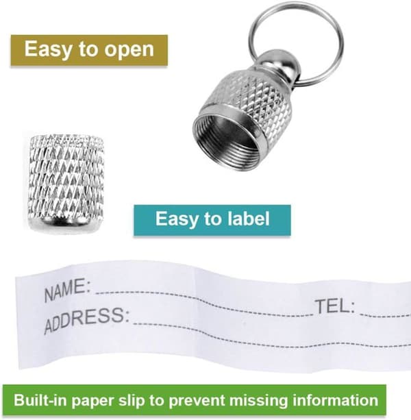 Hund-ID-bricka Hänge - Silver - 5-pack - Rektangulär
