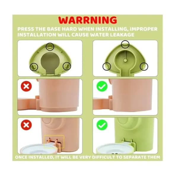 Vanddispenser - Uspecificeret - 600ml - Ophæng - Drypfri - Til gnavere