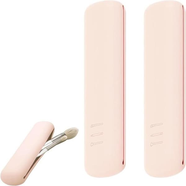Silicone Travel Storage Box for Makeup Brushes, Ergonomic Magnetic Closure, Compact for Standard Brushes