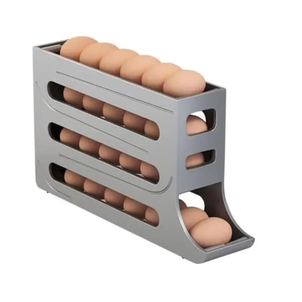 Æggedispenser - 4-lags æggebakke - Praktisk opbevaring - Kompakt design - Til køleskab