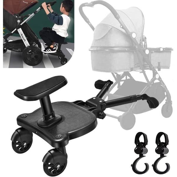 Barnevognbrett, egnet for ulike barnevognstiler, med sete, egnet for barn 2 til 5 år, 25 kg