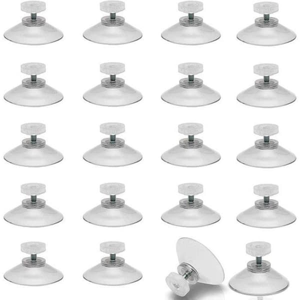 40 mm inskruvningsbara sugkoppar - 20 stycken - Transparent - M5 skaft