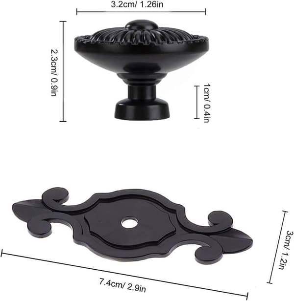 Skuffeknopper, 5 Stykker Møbelknopper, Runde Skuffeknopper, Dørknopper, Skabsknopper (Sort)