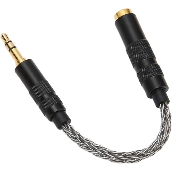 Premium 4,4 mm hun til 3,5 mm han stereo-adapter, forgyldte stik, lysegrå