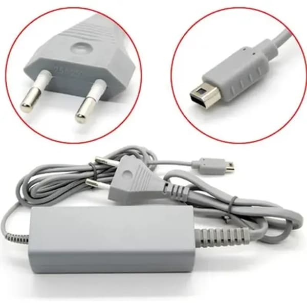 Verkkolaite - Nintendo - Wii U - Langallinen laturi - 4.75V 1.6A - Harmaa ABS