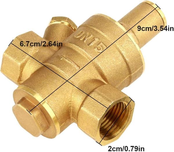 DN15 trykregulator - 20 mm - 1,6 MPa - Flere farver