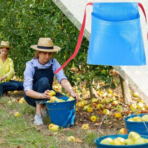 Nylon Picking Apron - Fruit Picking Bag - Garden Fruit Picking - Waterproof Design - Large Capacity - Blue