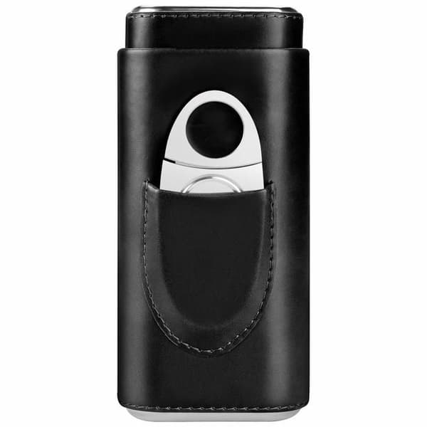 Cigar humidor tilbehør - Rejse cigaretui - Cigarkasse med kutter - Gave til mænd - Sort