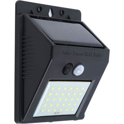 Utomhus solcellslampa, 30 LED solcellslampa, IP65 vattentät solcellsbelysning med rörelsesensor