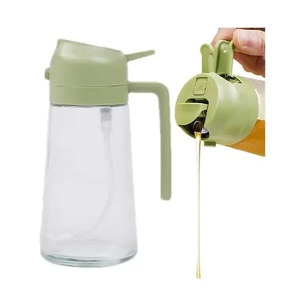 470 ml matoljeflaske, olivenoljedispenser med sprøyte, dekorativ glassmatoljeflaske
