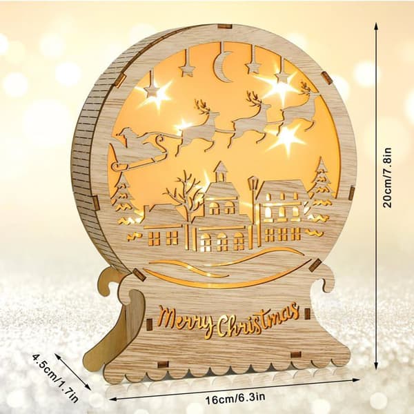 Træ LED julelys, julestjerne vindueslys, træ LED julepynt, LED rensdyrlys