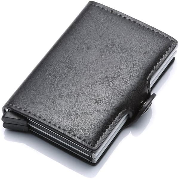 Luxury Double-Layer Aluminum Alloy Wallet with Automatic RFID Card Holder (Light Gray)