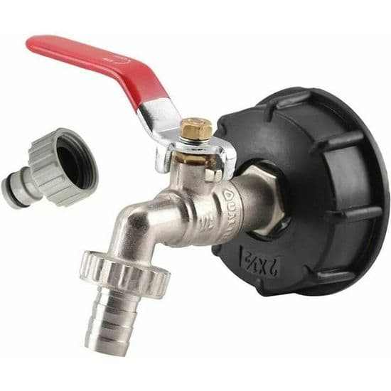 IBC Adapter S60X6 - Messinghane - 127 cm - Kompatibel med IBC-beholdere